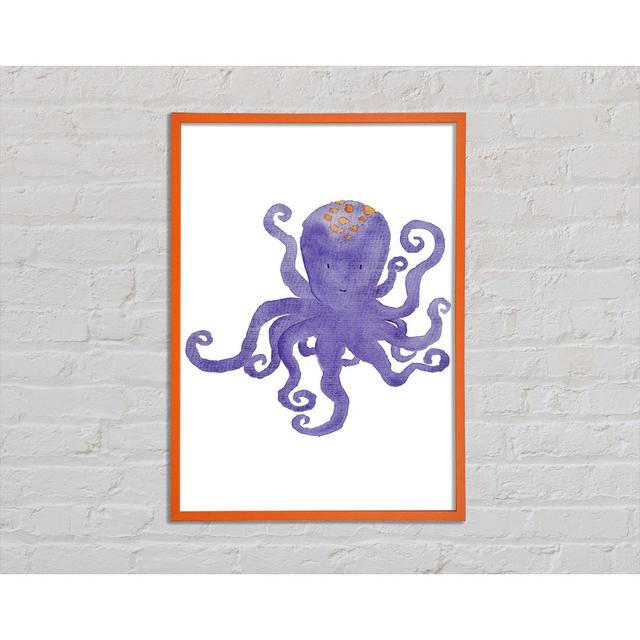 Regner Purple Octopus - Single Picture Frame Art Prints Harriet Bee Size: 59.7cm H x 42cm W x 2cm D on Productcaster.