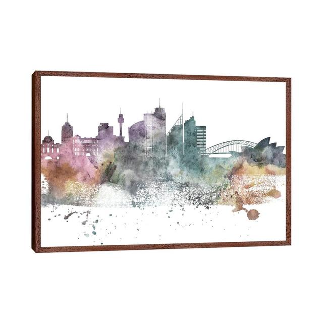 Sydney Pastel Skylines Ivy Bronx Size: 45.72cm H x 66.04cm W x 3.81cm D, Format: Classic Wood Framed Canvas on Productcaster.