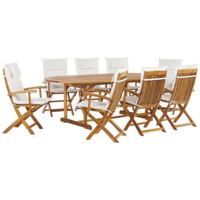 Jannik 8 Seater Dining Set with Cushions Union Rustic Colour (Cushion): Off White on Productcaster.