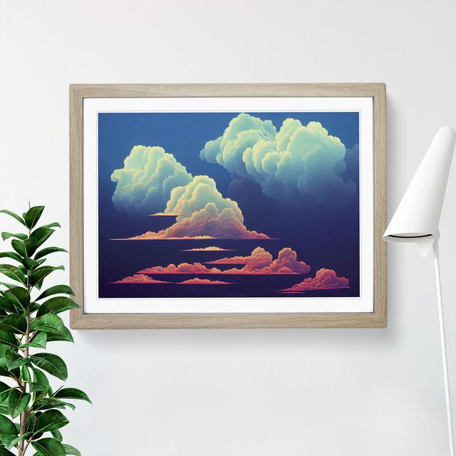 Phenomenal Clouds - Picture Frame Graphic Art Marlow Home Co. Size: 46cm H x 64cm W x 2cm D, Format: Oak Framed on Productcaster.