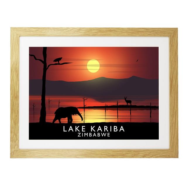 Lake Kariba by Richard O'Neil - Graphic Art Print on Paper East Urban Home Format: Oak Wood Frame, Size: 44 cm H x 54 cm W x 2.2 cm D on Productcaster.