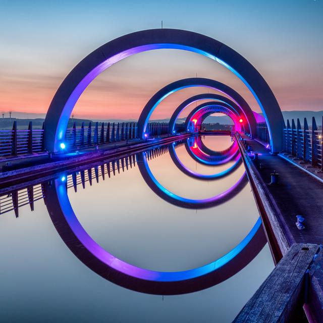 The Portal at Falkirk Wheel - Wrapped Canvas Photograph Latitude Run Size: 122cm H x 122cm W on Productcaster.