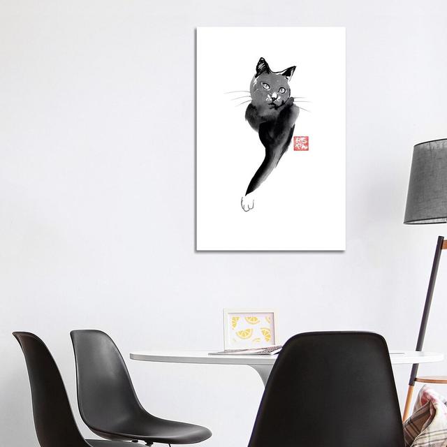 Fishing Cat - Print on Canvas Bloomsbury Market Size: 101.6cm H x 66.04cm W x 3.81cm D, Format: Wrapped Canvas on Productcaster.