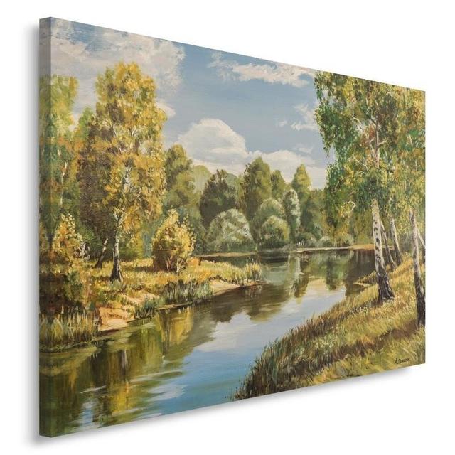 Riverside - Wrapped Canvas Painting Print Latitude Run Size: 80cm H x 120cm W on Productcaster.