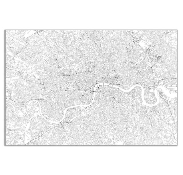 Street Of London Black & White Canvas Wall Art Picture Print Panther Print Size: 51cm H x 76cm W on Productcaster.