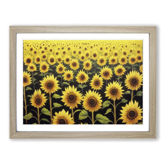 Grand Sunflower Field - Print Brambly Cottage Frame Colour: Oak, Size: 46cm H x 64cm W on Productcaster.