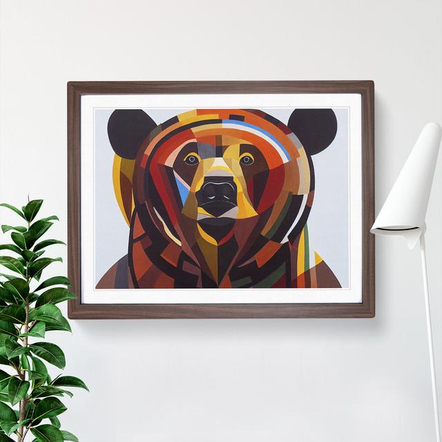 Abstract Bear Vol.3 - Picture Frame Graphic Art Alpen Home Size: 25cm H x 34cm W x 2cm D, Frame Colour: Walnut on Productcaster.