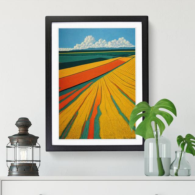 Wheat Field Stripes Vol.2 - Single Picture Frame Print ClassicLiving Frame Option: Walnut, Size: 34cm H x 25cm W x 2cm D on Productcaster.