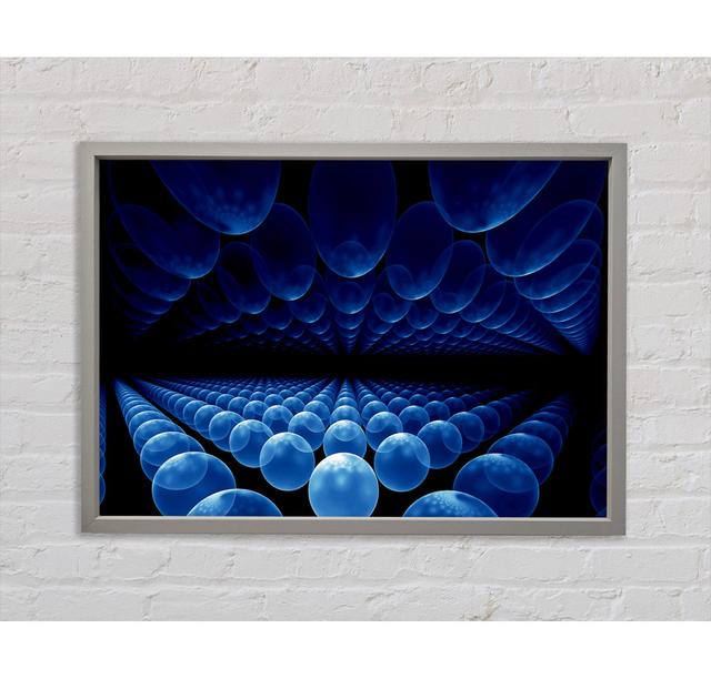 Alien Life Pods Blue Framed Print Ivy Bronx Format: Light Grey Framed Canvas, Size: 84.1cm H x 118.9cm W x 3.3cm D on Productcaster.