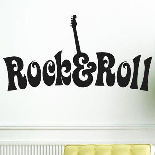 Rock and Roll Wall Sticker East Urban Home Size: Medium, Colour: Black on Productcaster.