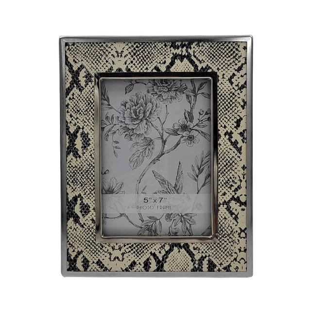 Deltana 26cm Modern MDF and Faux Leather Photo Frame, Black and White Finish Gift Decor (Set of 6) Bloomsbury Market on Productcaster.