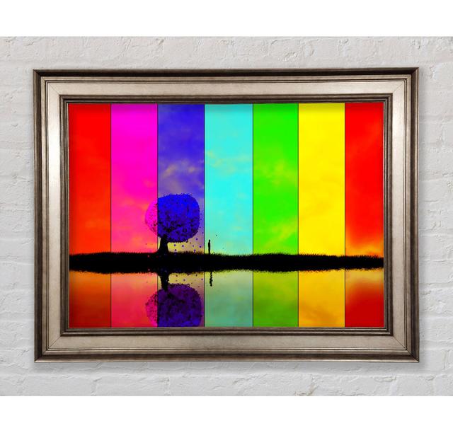 Rainbow Stripes Tree - Single Picture Frame Art Prints Bright Star Size: 59.7cm H x 84.1cm W x 8cm D on Productcaster.