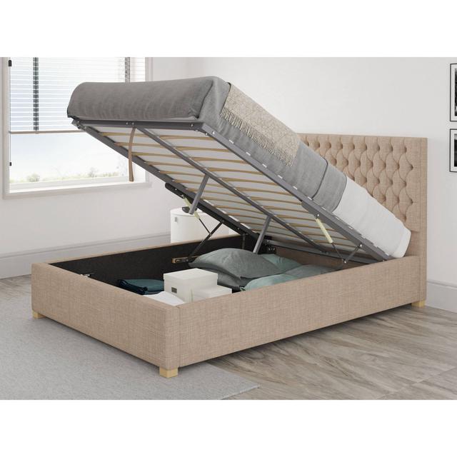 Central City Upholstered Ottoman Bed Brambly Cottage Colour: Mink, Mattress Size: Single (3') on Productcaster.