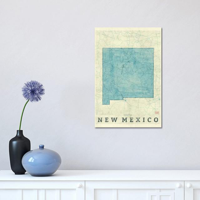 New Mexico Map by Hubert Roguski - Wrapped Canvas Graphic Art Borough Wharf Size: 45.72cm H x 30.48cm W x 1.905cm D on Productcaster.