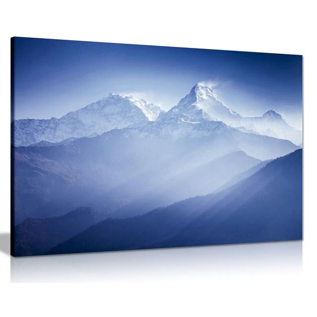 Blue Wall Art Annapurna Mountains Landscape Canvas Wall Art Picture Print Panther Print Size: 51cm H x 76cm W on Productcaster.