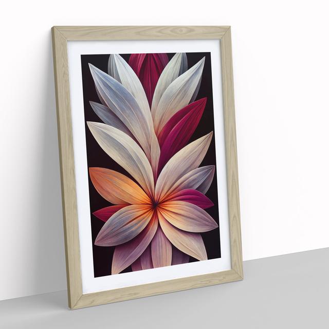 The Glowing Flower - Picture Frame Graphic Art Marlow Home Co. Size: 64cm H x 46cm W x 2cm D, Frame Colour: Oak Framed on Productcaster.