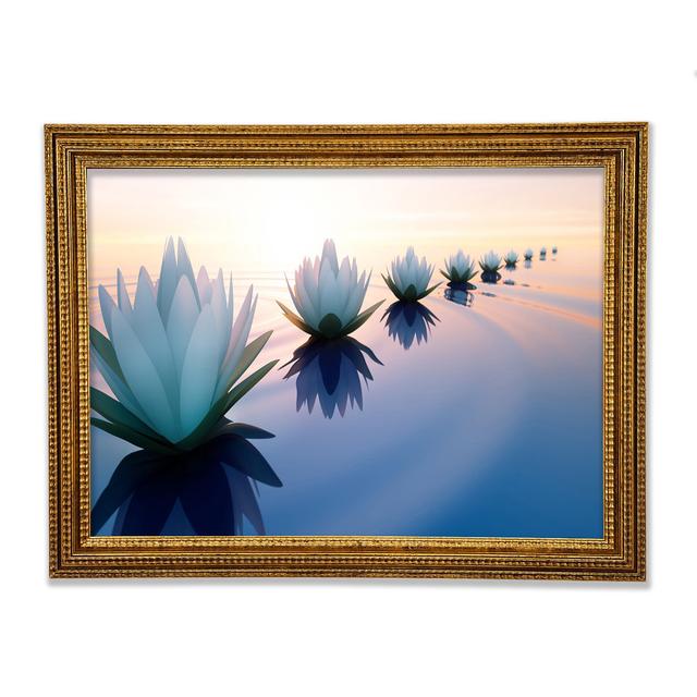 Waterlillies Lined Up - Single Picture Frame Art Prints Ebern Designs Size: 84.1cm H x 118.9cm W x 3cm D on Productcaster.