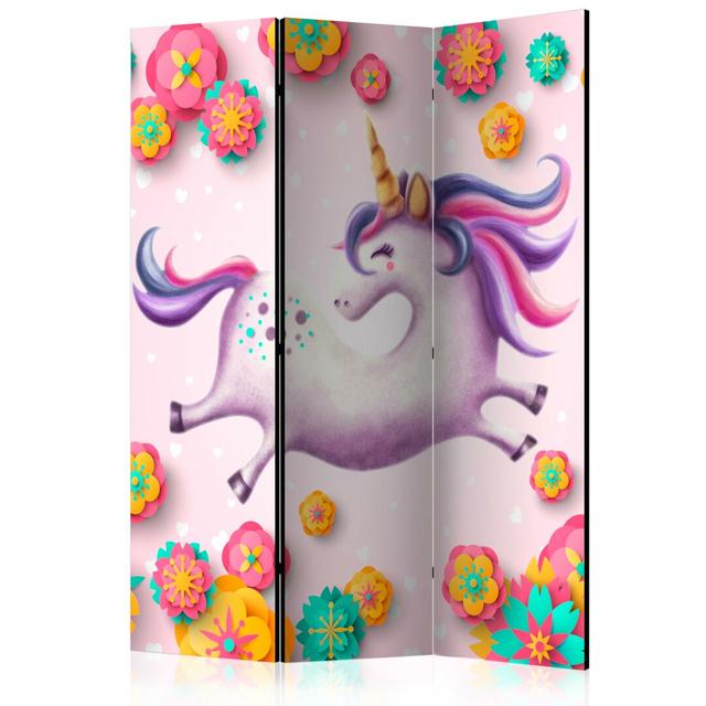 Karley Unicorn Room Divider Zoomie Kids Number of Panels: 3 on Productcaster.