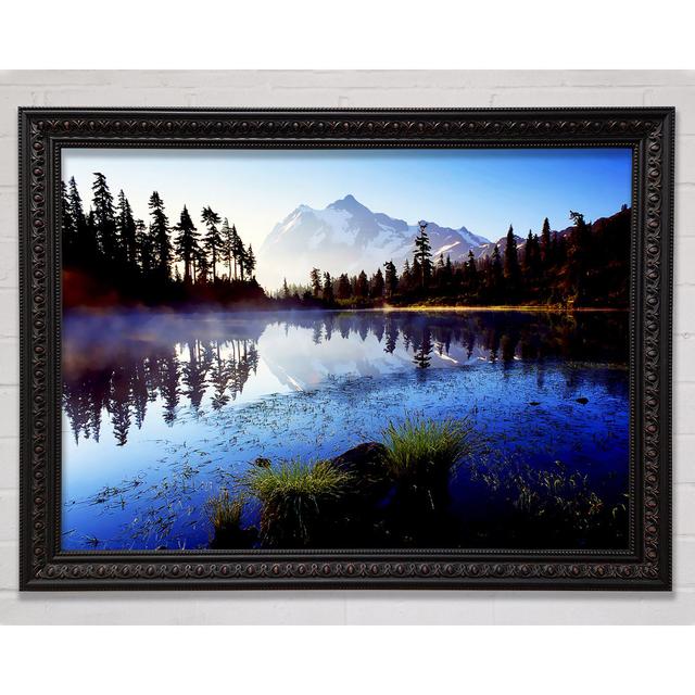 Canadian Lake Mist Framed Print Union Rustic Size: 29.7cm H x 42cm W x 3cm D, Format: Black Framed Wood on Productcaster.