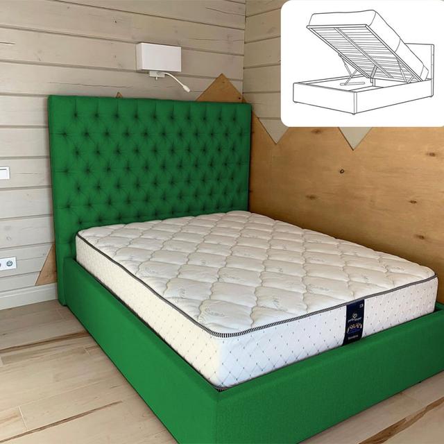 Upholstered Ottman Storage Bed Frame Britainsleep Colour: Green, Size: Small Double (4') on Productcaster.