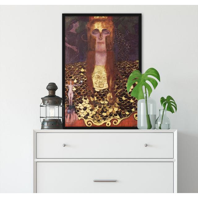 Gerahmter Kunstdruck Minerva Or Pallas Athena von Gustav Klimt Maturi Format: Rahmenmalerei, Maße: 100 cm H x 70 cm B x 2,5 cm T on Productcaster.