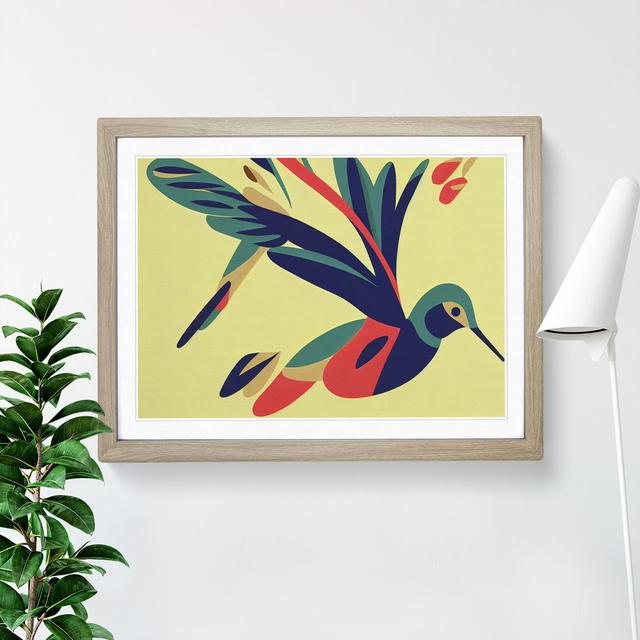 Blessed Abstract Hummingbird - Picture Frame Graphic Art ClassicLiving Format: Walnut, Size: 25cm H x 34cm W x 2cm D on Productcaster.