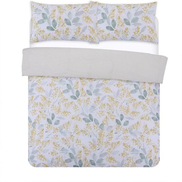 NightComfort Soft Light Floral Yellow Cotton Rich Duvet Cover Set with Pillowcase NightComfort Size: Kingsize - 2 Standard Pillowcases on Productcaster.