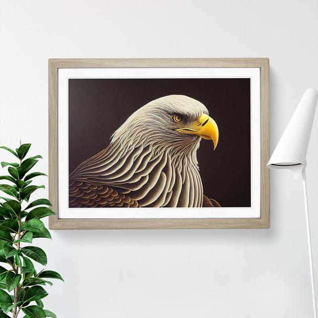 Stunning Eagle Bird - Single Picture Frame Print Alpen Home Frame Colour: Oak, Size: 34cm H x 46cm W x 2cm D on Productcaster.