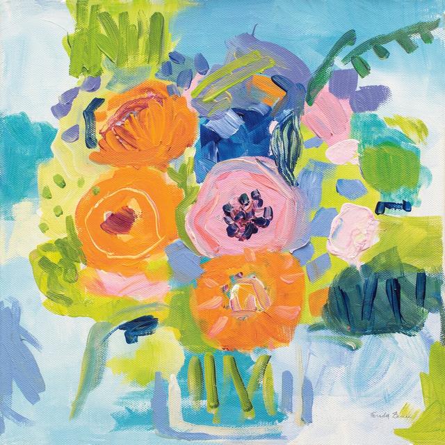 Summer Bouquet by Farida Zaman - Wrapped Canvas Painting Rosalind Wheeler Size: 51cm H x 51cm W x 3.8cm D on Productcaster.