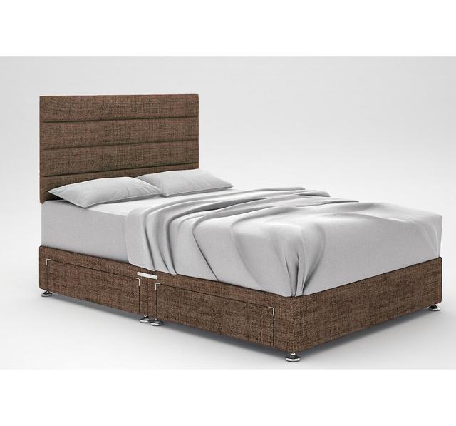 Ikin Divan Bed Base 17 Stories Storage Type: 2 Drawers Same Side, Size: Double (4'6), Colour: Mocha on Productcaster.