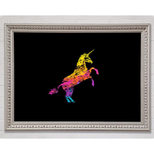 Rainbow Unicorn - Single Picture Frame Art Prints Bright Star Size: 100cm H x 141.4cm W x 3cm D on Productcaster.