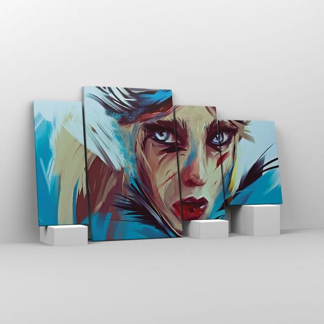 Piece Modern Woman - 4 Piece Wrapped Canvas Painting Ebern Designs Size: 70cm H x 120cm W x 1.8cm D on Productcaster.