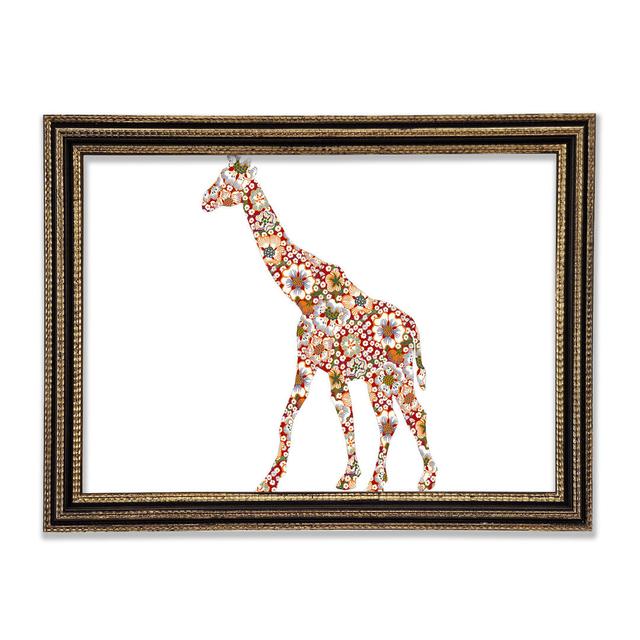 Flower Giraffe - Print Bloomsbury Market Size: 29.7cm H x 42cm W x 3cm D on Productcaster.