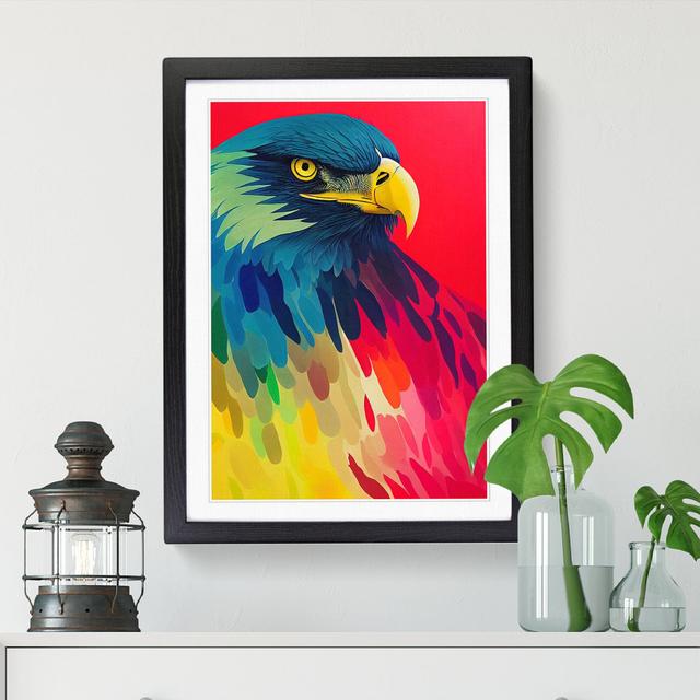 Eagle In Colour - Print Marlow Home Co. Size: 46cm H x 34cm W x 2cm D, Frame Option: Walnut on Productcaster.