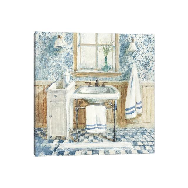 Victorian Sink I Navy by Danhui Nai - Wrapped Canvas Gallery-Wrapped Canvas Giclée ClassicLiving Size: 30.48cm H x 30.48cm W x 1.91cm D on Productcaster.