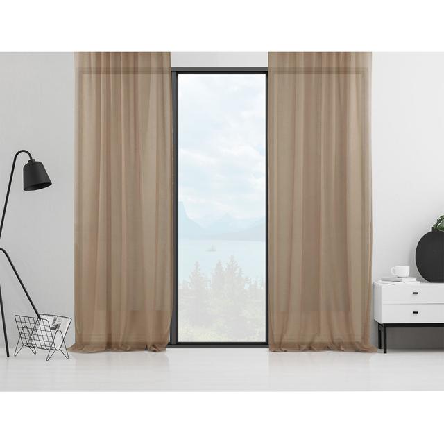 Gardine Sheer, transparent ModernMoments Panel-Größe: 145 cm B x 280 cm L, Vorhang-Farbe: Braun on Productcaster.