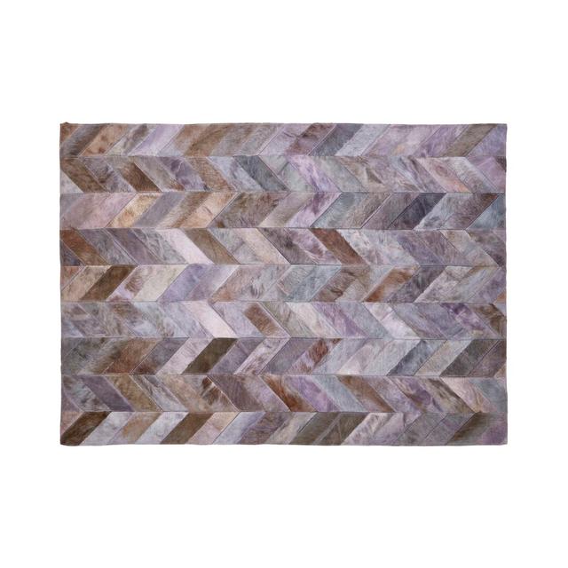 Lakresha Cowhide Purple/Brown Rug Ebern Designs Rug Size: Rectangle 160 x 230cm on Productcaster.