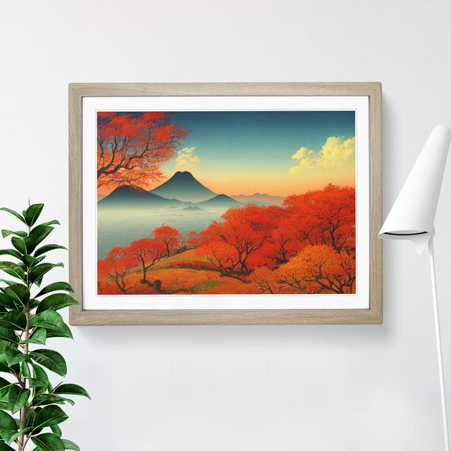 Autumn Mountains - Picture Frame Graphic Art Alpen Home Size: 46cm H x 64cm W x 2cm D, Frame Colour: Oak Framed on Productcaster.