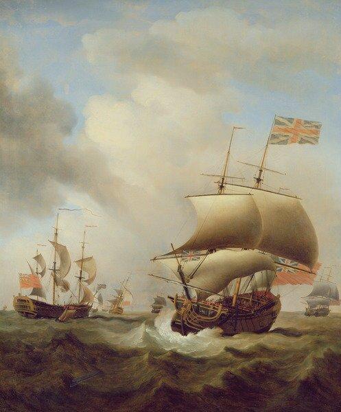 Shipping in a Choppy Sea, 1753 by Samuel Scott Art Print Breakwater Bay Size: 40cm H x 30cm W x 0.2cm D, Format: Paper on Productcaster.