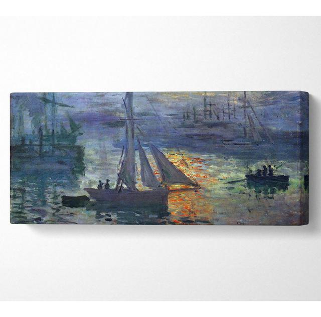 Monet Sonnenaufgang am Meer 1 - Kunstdrucke auf Leinwand Longshore Tides Größe: 50,8 cm H x 121,9 cm B x 10 cm T on Productcaster.