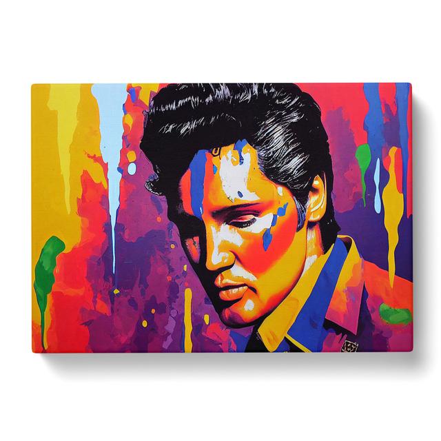 Paint Splashed Elvis Presley Vol.1 Abstract - Wrapped Canvas Graphic Art ClassicLiving Size: 35cm H x 50cm W x 3cm D on Productcaster.