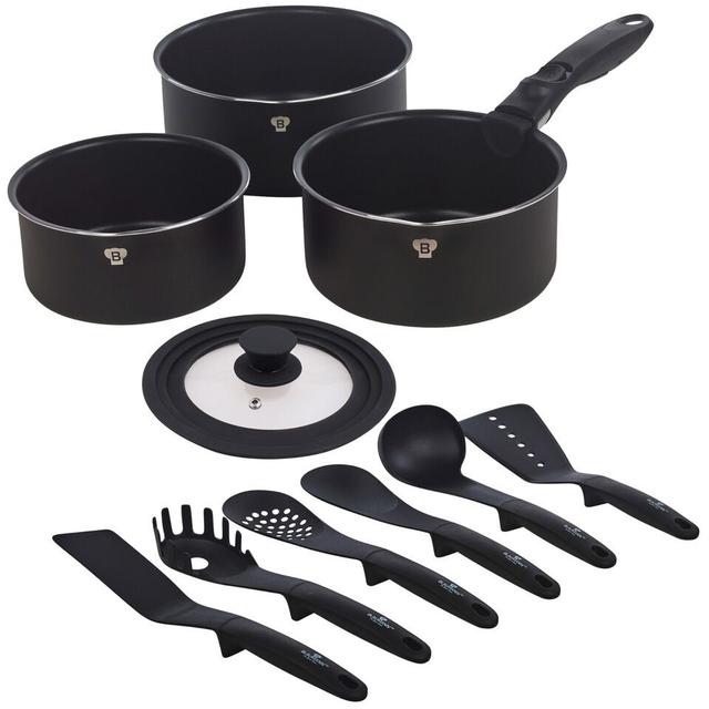 3 - Piece Non-Stick Aluminium Cookware Set Blaumann Colour: Matt Black on Productcaster.