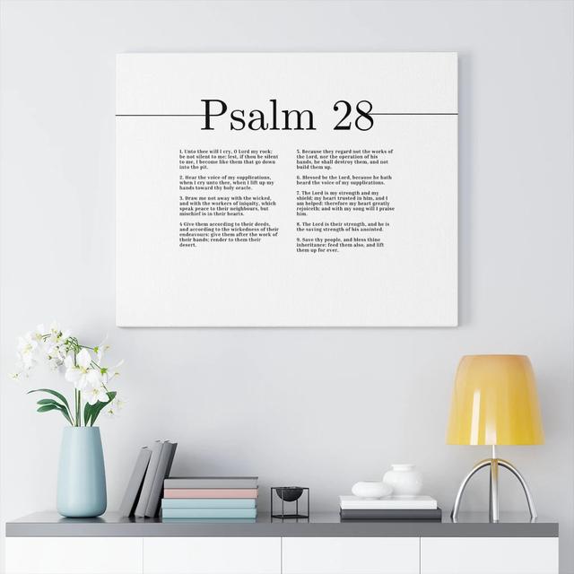 Blessed Be The Lord Psalm 28 - Wrapped Canvas Print Blue Elephant Size: 28cm H x 36cm W on Productcaster.