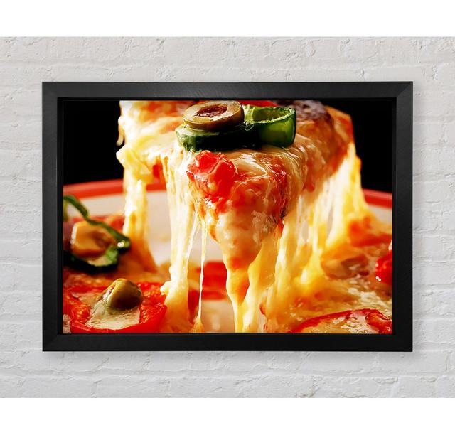 Pizza Offering Framed Print Brayden Studio Size: 42cm H x 59.7cm W x 3.4cm D, Format: Ventura Bronze Framed Paper on Productcaster.