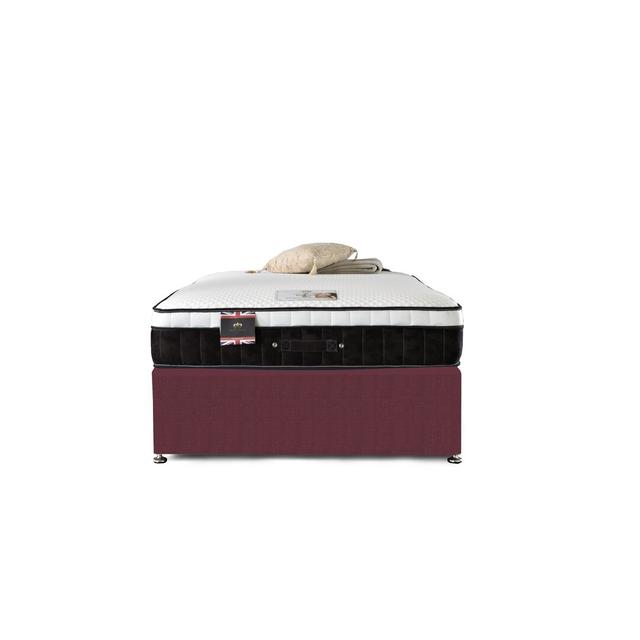 Aspelare Pocket Sprung Divan Bed Set Fairmont Park Colour: Plum Linen, Size: Super King (6'), Storage Type: 4 Drawers on Productcaster.