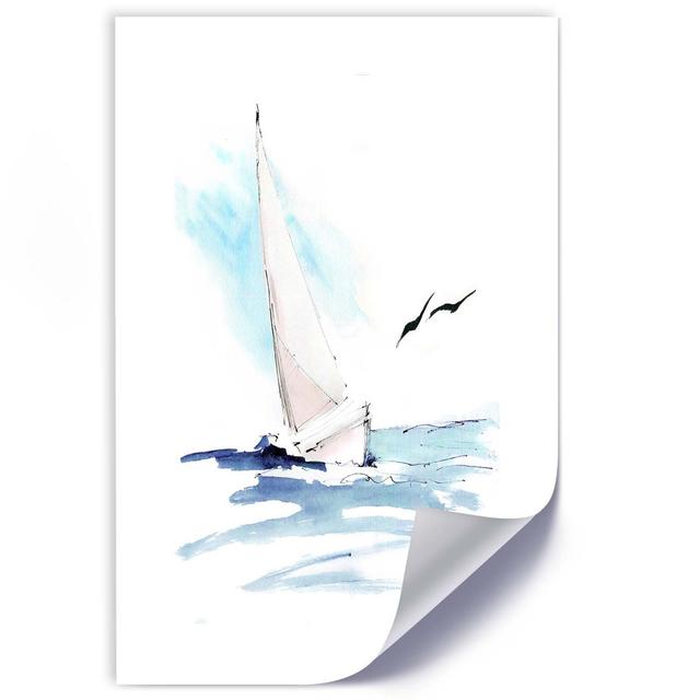 Kunstdruck Yacht at Sea Küstenhaus Größe: 60 cm H x 40 cm B x 1 cm T on Productcaster.