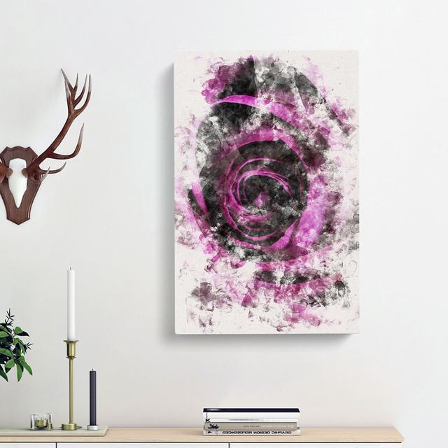 Striking Purple Rose - Wrapped Canvas Painting Print East Urban Home Size: 60cm H x 40cm W x 3cm D on Productcaster.