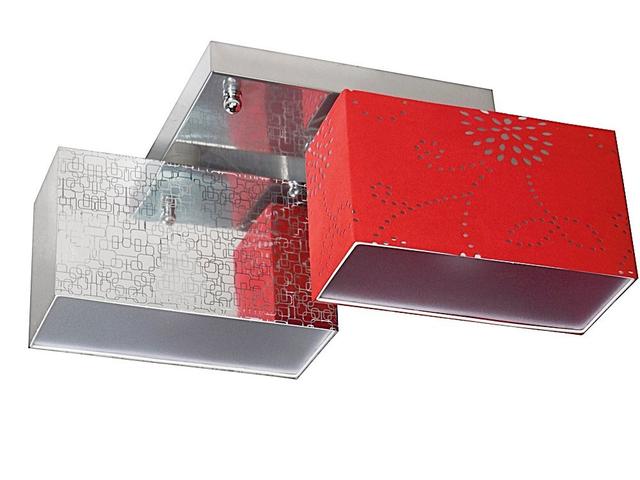 Seaton 2 Light 44cm Semi Flush Mount Latitude Run Shade Colour: Silver/Red on Productcaster.