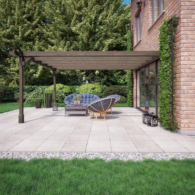 Clite Wood Pergola Rosalind Wheeler Finish: Rustic Brown, Size: 270cm H x 180cm W x 360cm D on Productcaster.