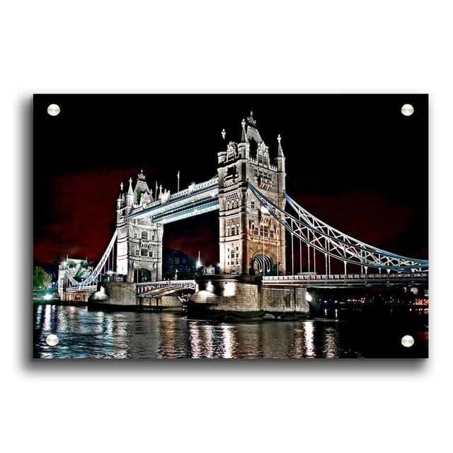 London Tower Bridge Night Lights - Unframed Photograph Print on Acrylic East Urban Home Size: 84.1cm H x 118.9cm W on Productcaster.